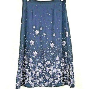 Christopher & Banks Midi A Line Skirt Slits Lined